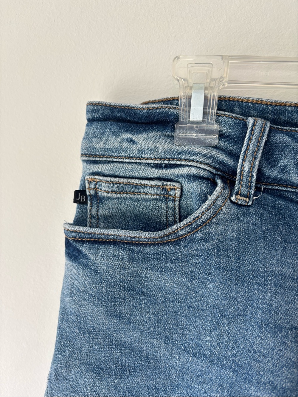 Judy Blue Medium Wash Denim Jean Shorts Cuffed Hems Plus Size - Picture 2 of 9